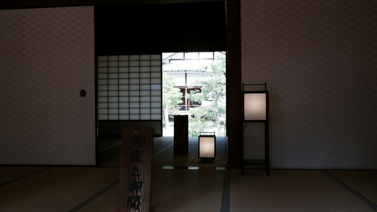 障子と提灯のある和室